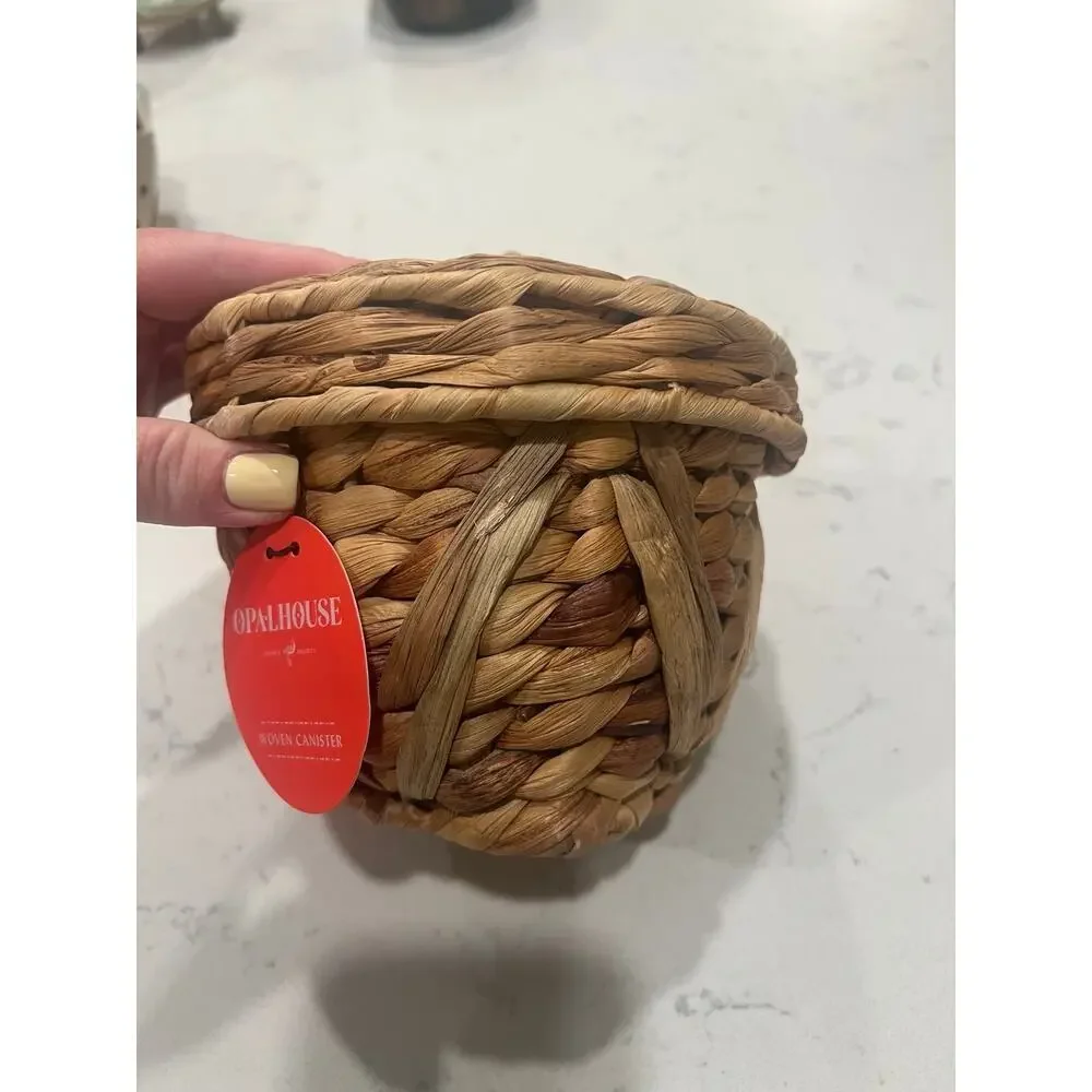 NWT Small Circle Woven Canister